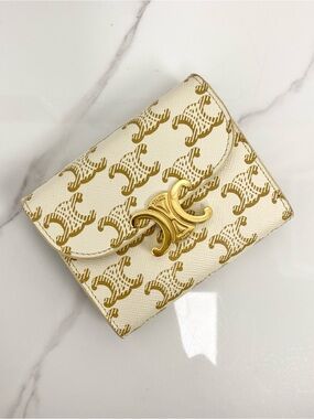 Celine Small Flap Wallet Triomphe In Triomphe Canvas